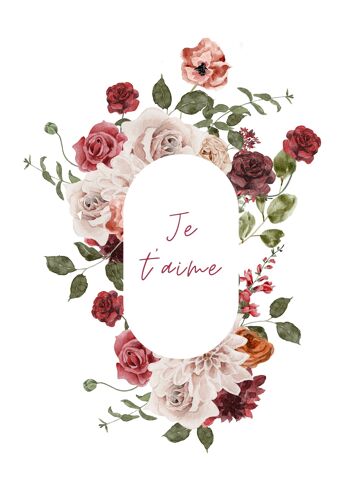 " Je t'aime " Carte et enveloppe kraft 3