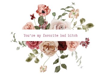 " You're my favorite bad bitch " Carte et enveloppe kraft 3