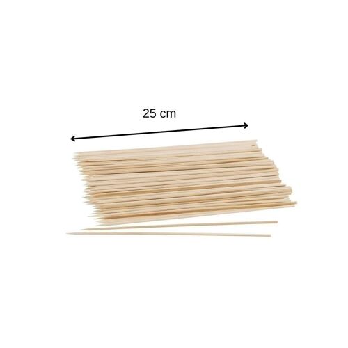 Lot de 50 piques en bois pour brochettes de 25 cm Fackelmann Eco Friendly