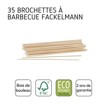 35 pics à brochettes en bois de 30 cm Fackelmann Barbecue 3