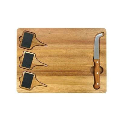 Cheese board with slates and Fackelmann cheese knife