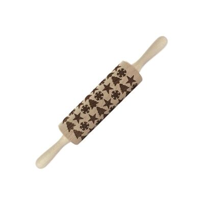 Rouleau à pâtisserie en bois motif noël 39 cm Fackelmann Noël