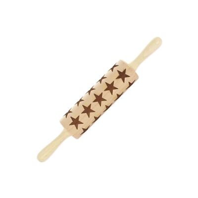 Wooden rolling pin star pattern 40 cm Fackelmann Christmas