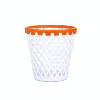 Pot à crayons en forme de panier en plastique blanc
