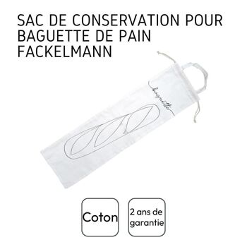 Sac de conservation pour baguette de pain en coton Fackelmann Eco Friendly 3