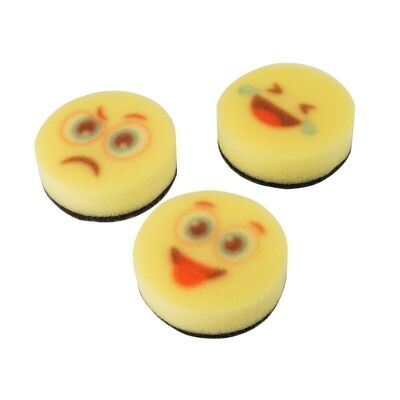 Set of 3 Fackelmann Tecno emoji pattern dish sponges