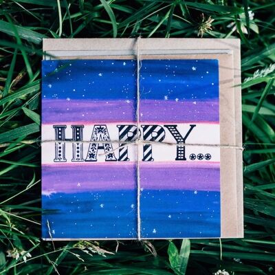 Reusable Eco Greeting Card - Be happy