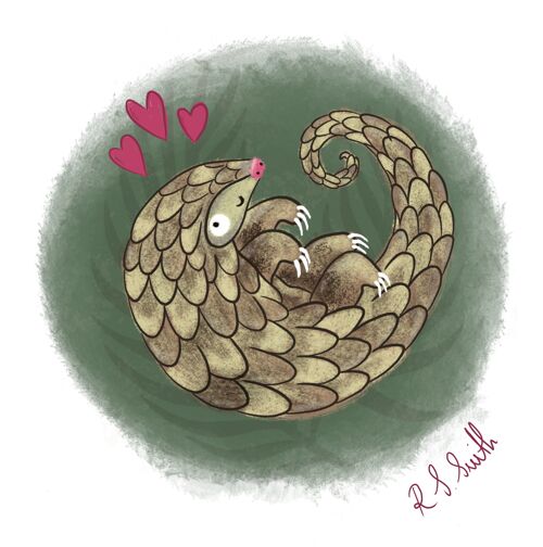 Reusable Eco Greeting Card - Save the Pangolins