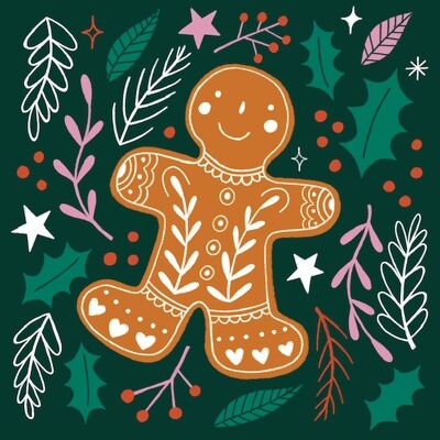 Reusable Eco Greeting Card - A Ginger Christmas