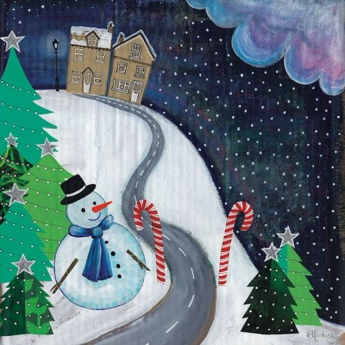 Reusable Eco Greeting Card - A Snowy December Night