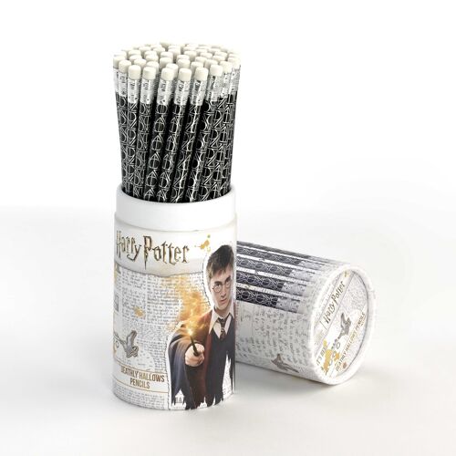 Harry Potter Deathly Hallows Pencil Pot containing 50 pencils (add 50 pencils to basket to receive pot of 50 pencils)