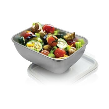 Lunch box inox 400 ml allant au microonde avec couvercle Fackelmann 2