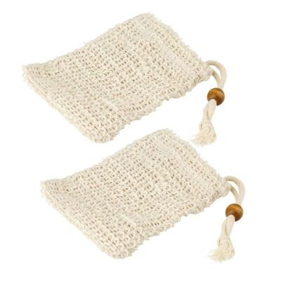 Set of 2 solid soap bags in sisal Fackelmann Tecno