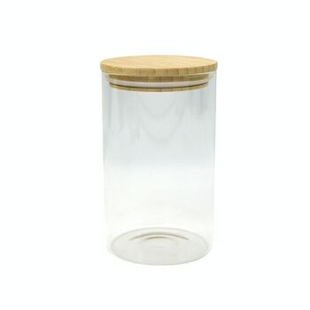 Boîte de conservation en verre 1,15L avec couvercle en Bambou Fackelmann Eco Friendly 4