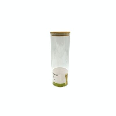 Caja de almacenamiento de vidrio de 2 litros con tapa de bambú Fackelmann Eco Friendly