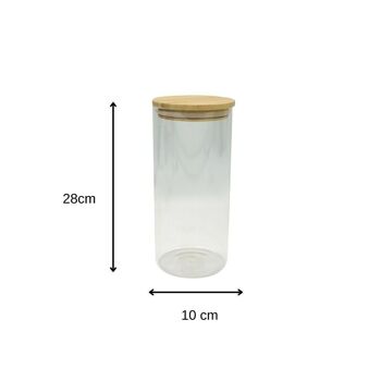 Boite de conservation en verre 2 litres avec couvercle en Bambou Fackelmann Eco Friendly 2