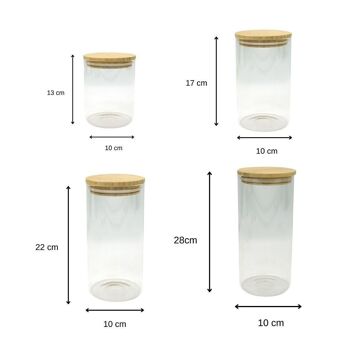 Set de 4 boîtes de conservation en verre avec couvercle en Bambou Fackelmann Eco Friendly 3