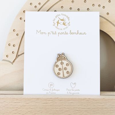 Pin's en bois- Coccinelle