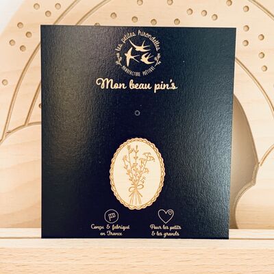 Wooden pins - Floral Medallion