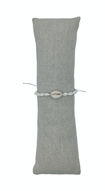Bracelets coquillage blancs - Lot de 35