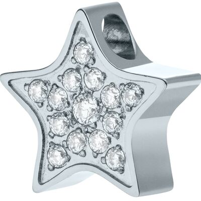 PURE - Ciondolo stella con zirconi incastonati in acciaio inossidabile