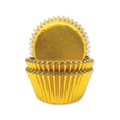 Cupcake-Förmchen aus Goldfolie