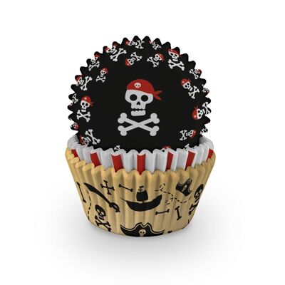 Pirottini per cupcake con la mappa dei pirati