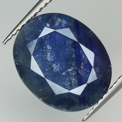 Saphir Bleu 8.42ct taille ovale 12.9x10.4mm