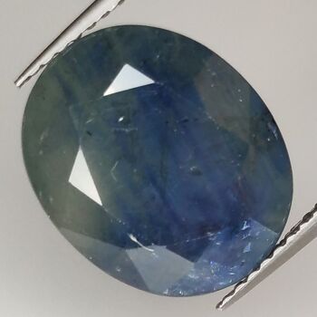 Saphir Bleu 9.49ct taille ovale 13.6x11.3mm 2