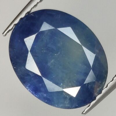 Saphir Bleu 3.73ct taille ovale 10.8x8.7mm