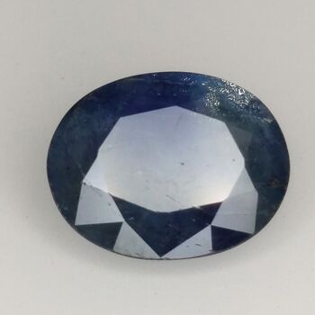 Saphir Bleu Effet Soie 4.09ct taille ovale 10.8x8.7mm 4