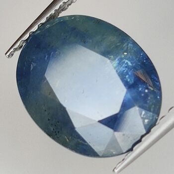 Saphir Bleu Effet Soie 4.64ct taille ovale 10.9x8.7mm 3