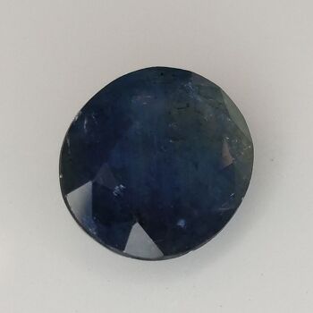 Saphir Bleu Effet Soie 3.71ct taille ovale 10.7x8.6mm 5