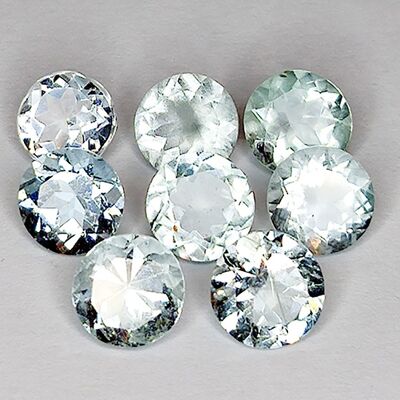 5.91ct Aigue-marine coupe ronde 6x6mm 8pc