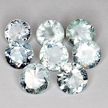 5.91ct Aigue-marine coupe ronde 6x6mm 8pc 1