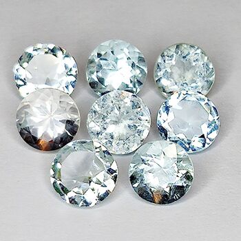Aigue-marine 5.84ct coupe ronde 6x6mm 8pc 1