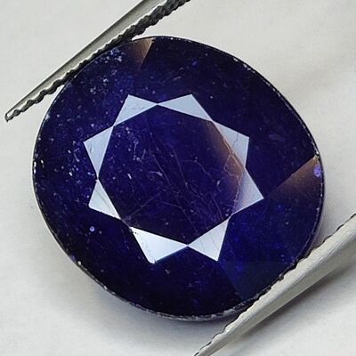 Zaffiro blu da 14,57 ct taglio ovale 15,0x13,4 mm