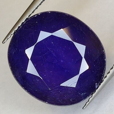 Saphir Bleu 14.76ct taille ovale 16.0x14.4mm