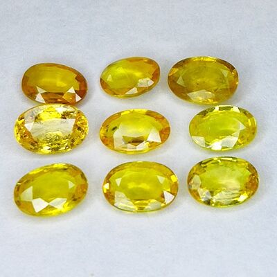 4.55ct Zafiro de Songea amarillo talla oval 6.0x4.2mm 9pz