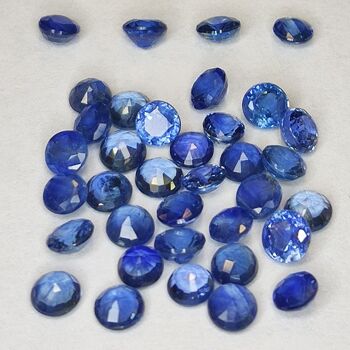 Saphir Bleu 5.48ct coupe ronde 3.1x3.1mm 36pcs 3