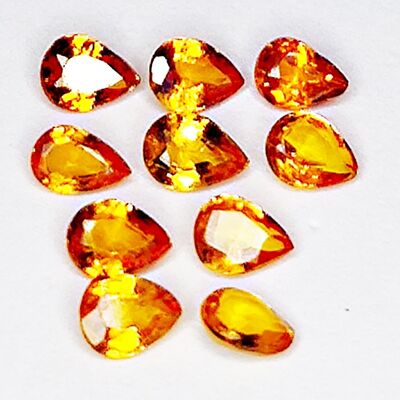 Zaffiro Songea arancione taglio a pera da 1,41 carati 3,7 x 2,7 mm 10 pezzi