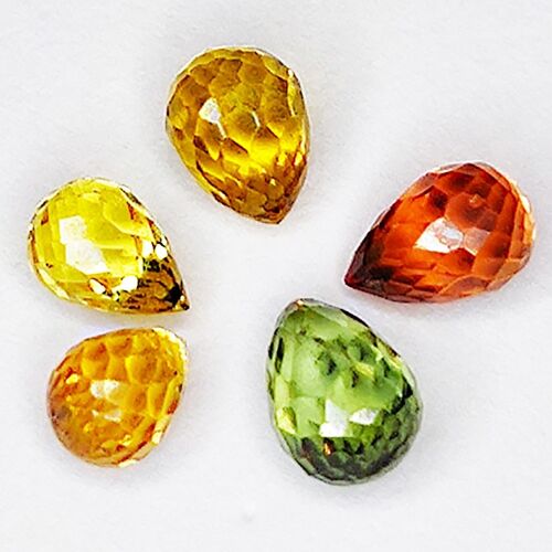 1.58ct Zafiro de Songea multicolor talla briolette 4.6x3.1mm 5pz