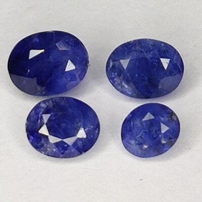 2,87 ct Blauer Saphir im Ovalschliff 6,2 x 4,9 mm, 4 Stk