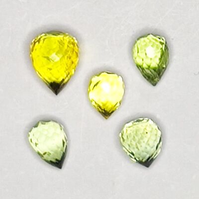 Zaffiro Songea taglio briolette multicolore da 2,21 carati 5,2 x 3,9 mm 5 pezzi