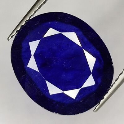 Zaffiro blu da 6,61 ct taglio ovale 13,5x11,5 mm