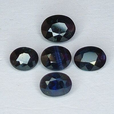 1,85 ct Blauer Saphir im Ovalschliff 5,1 x 4,1 mm, 5 Stk