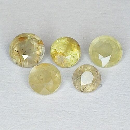 2.31ct Zafiro Amarillo talla redonda 4.8x4.8mm 5pz