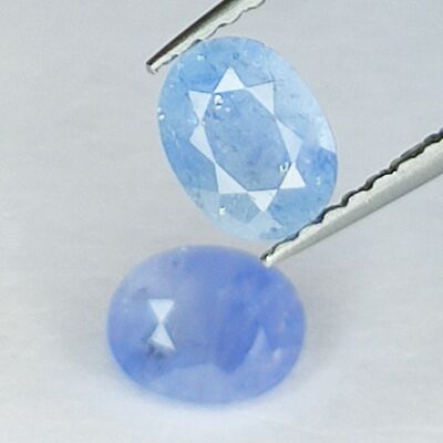 1.84ct Pareja Zafiro Azul talla oval 6.2x5.0mm