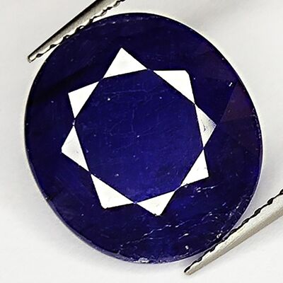 Zaffiro blu da 8,46 ct taglio ovale 13,0x11,8 mm