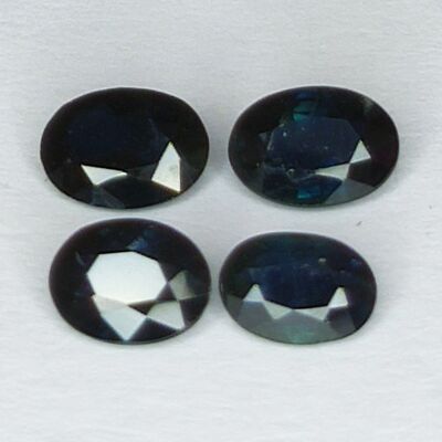 2,40 ct Blauer Saphir im Ovalschliff 6,3 x 4,4 mm, 4 Stk